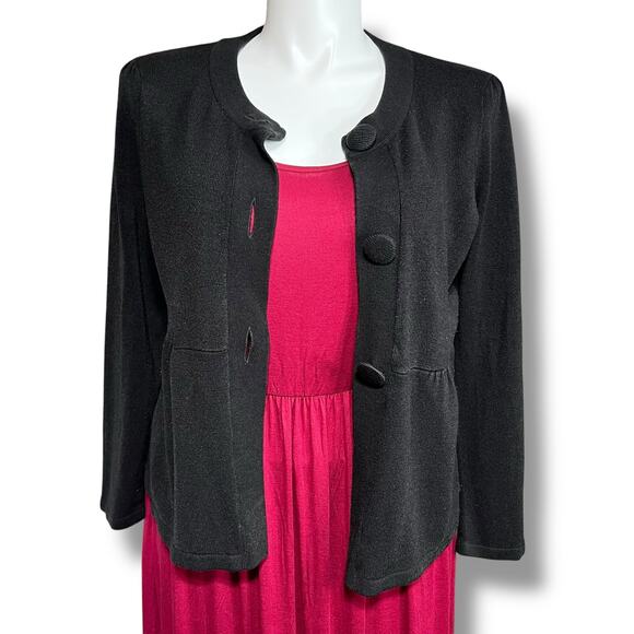 Christopher and Banks Womens Cardigan Sweater Button Down Long Sleeve Black XL - Picture 2 of 9